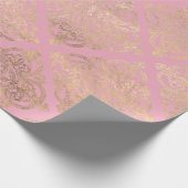 Cadeau Rose et or papier damassé de Paris (Coin)