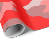 Cadeau Rose et papier d'emballage de camouflage rouge (Coin rond)