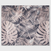 Cadeau rose feuille tropical papier d'enveloppement (Plat)
