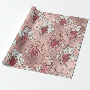 Cadeau Rose Gold et Rose Pâle papier à thème Vin Français