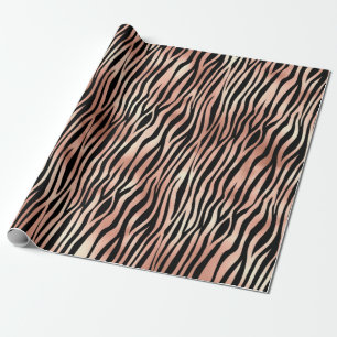 Cadeau Rose Gold Zebra Imprimer Motif papier d'emballage