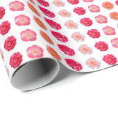 Cadeau Rose Répète Papier D'emballage (Coin rond)