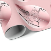 Cadeau Rose rose "Joyeux Anniversaire" Papier d'enveloppe (Coin rond)