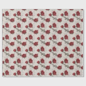 Cadeau Roses Bourguignons sur Papier à Emballer Mariage G (Plat)