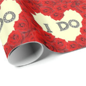 Cadeau Roses rouges Coeur Je fais Bling Wrapper Papier (Coin rond)