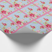 Cadeau Roses Sur Papier Bleu (Coin)