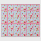 Cadeau Roses Sur Papier Bleu (Plat)