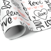 Cadeau Rosy Midnight Love Valentine Wrapper Papier (Coin rond)