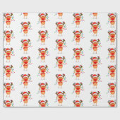 Cadeau Roudolphe de papier d'enveloppement de Noël (Plat)