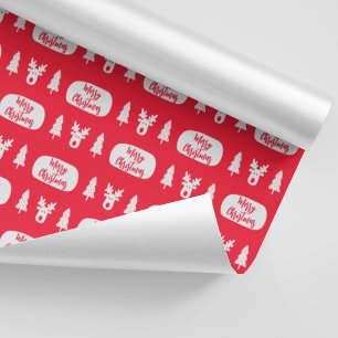 Cadeau Rouge blanc Joyeux papier Motif de Noël