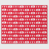 Cadeau Rouge blanc Joyeux papier Motif de Noël (Plat)