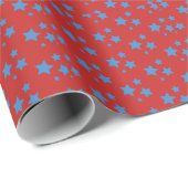 Cadeau Rouge Bleu Étoiles Design moderne Papier d'envelop (Coin rond)