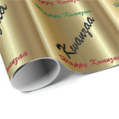 Cadeau Rouge noir vert de Kwanzaa sur le papier (Coin rond)