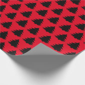 Cadeau Rouge| Papier d'enveloppement noir de l'arbre de N (Coin)