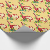 Cadeau Rouge Singe Chinois Nouvel An Papier d'enveloppeme (Coin)