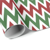 Cadeau Rouge Vert Chevron Noël Papier d'enveloppement de  (Coin rond)