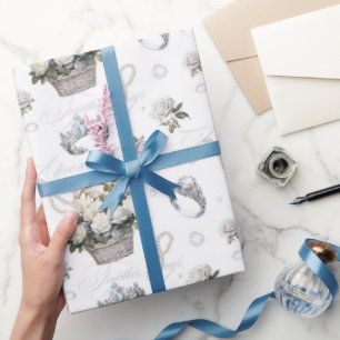 Cadeau Rouleau à papier Motif de mariage vintage