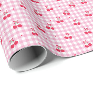 Cadeau Rouleau de papier d'emballage à motif carreaux ros