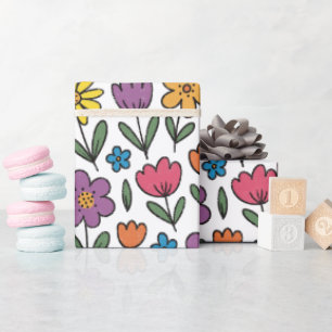 Cadeau Rouleau de papier d'emballage Fleurs de printemps