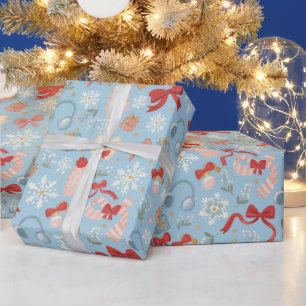 Cadeau Rouleau de papier d'emballage Noël hiver aquarelle