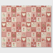 Cadeau Rouleau de papier d'emballage - Patchwork d'amour  (Plat)