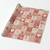 Cadeau Rouleau de papier d'emballage - Patchwork d'amour  (Déroulé)