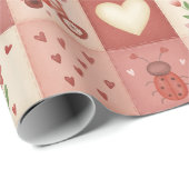 Cadeau Rouleau de papier d'emballage - Patchwork d'amour  (Coin rond)