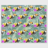 Cadeau Rouleau de papier d'emballage Tropical Toucan (Plat)