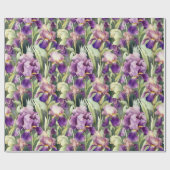 Cadeau Rouleau de papier d'enveloppement de Iris à l'aqua (Plat)