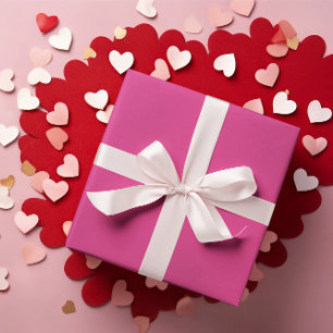 Cadeau Rouleau de papier d'enveloppement rose vif