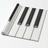 Cadeau Rouleau de papier géant clavier de piano (fond noi (Déroulé)