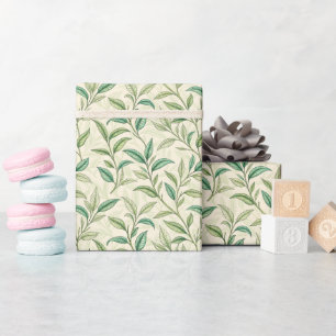 Cadeau Rouleau de papier Motif Feuille à thé décoratif