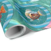 Cadeau Rouleaux en papier d'enrobage Bubbly Seas 3 (Coin rond)