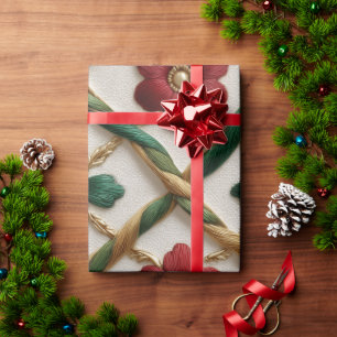 Cadeau Ruban festif et papier d'enveloppement floral Él