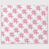 Cadeau Ruban rose De L'Espoir Papier blanc (Plat)