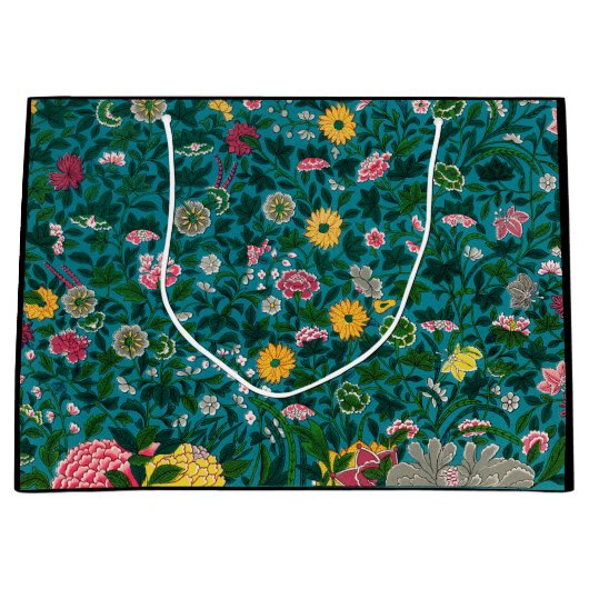 CADEAU SAC FLEURI CHINOIS MODÈLE NOIR ET VERT (Devant)