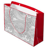 CADEAU SAC JAPONAIS VAGUE MOTIF SUR ROUGE (Dos Angle)