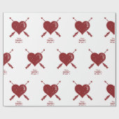 Cadeau Saint-Valentin, coeur doux envelopper papier (Plat)