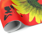 Cadeau Saint Valentin COEUR ET FLEURS papier enveloppant (Coin rond)