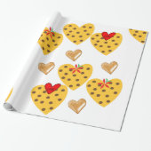 Cadeau Saint Valentin Envelopper le papier Coeurs (Déroulé)