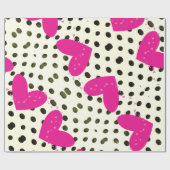 Cadeau Saint Valentin Envelopper le papier Coeurs roses (Plat)