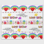 Cadeau Saint Valentin Envelopper le papier Joyeux anniver (Plat)