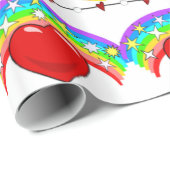 Cadeau Saint Valentin Envelopper le papier Joyeux anniver (Coin rond)