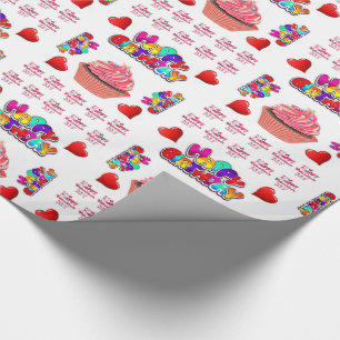 Cadeau Saint Valentin Envelopper le papier Joyeux anniver