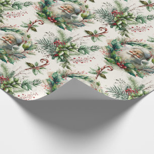 Cadeau Santa Claus victorien avec papier enveloppant creu