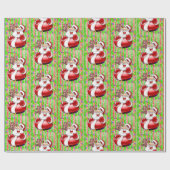 Cadeau Santa Clause Teddy Bear Papier d'enveloppement de (Plat)