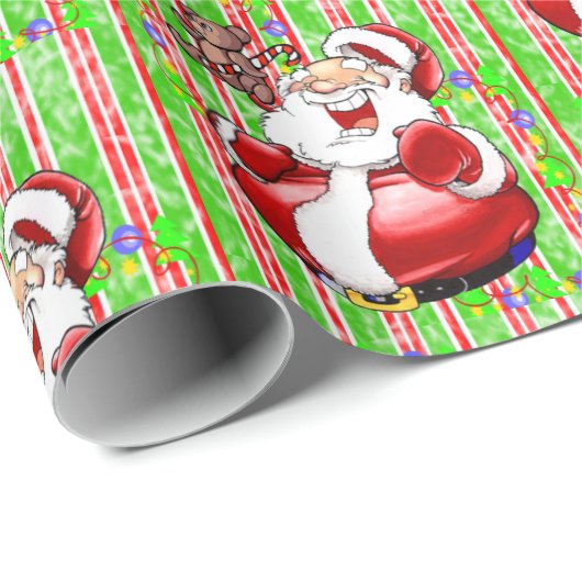 Cadeau Santa Clause Teddy Bear Papier d'enveloppement de (Coin rond)