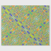 Cadeau Sari indien abstrait comme beaucoup de papier vert (Plat)