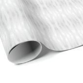 Cadeau Satin d'argent texturé et papier d'emballage blanc (Coin rond)