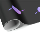 Cadeau Saturne violette sur papier d'emballage noir (Coin rond)